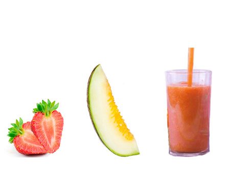 Jugo para bajar de peso de melón y fresa